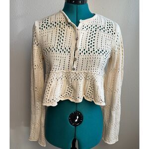 Abercrombie / ZARA Y2K Preppy Cardigan | Bodysuit Bundle - 2 Pieces, Size Small